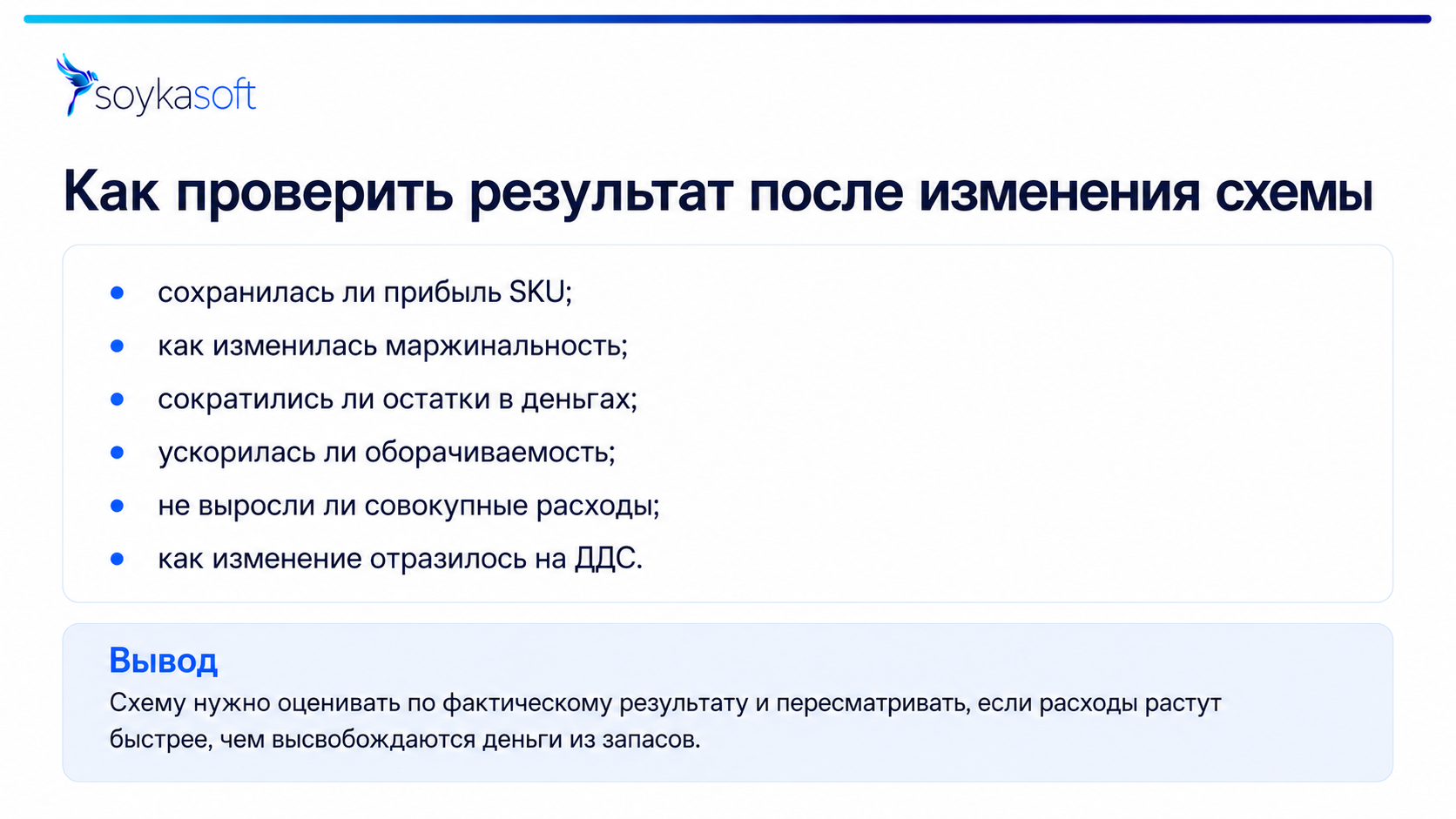 Как проверить результат после изменения схемы доставки